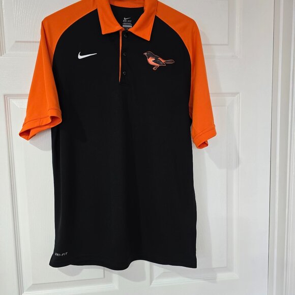 Baltimore Orioles Men's Nike Dri Fit 3 Button SS Polo Shirt Black Orange Size M - Picture 1 of 8